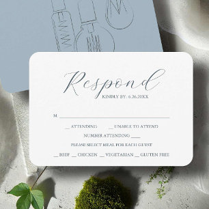 Placas RSVP de Escolha de Refeição de Casamento Ch