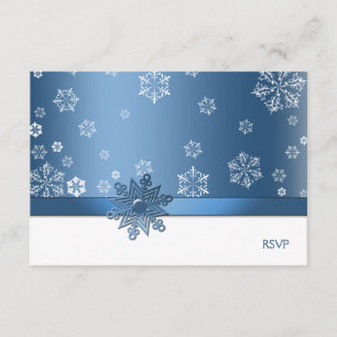 Placas RSVP de Floco de Neve Azul e Branco