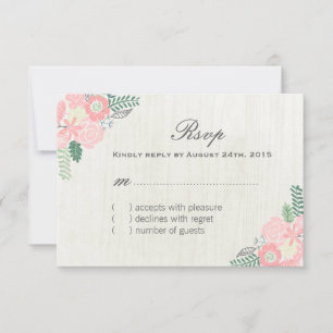 Placas RSVP de Flor Branca