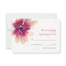 Placas RSVP de flor de aquarela romântica Elegante