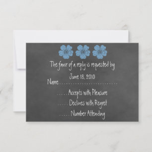 Placas RSVP de Quadros de Rosas Azuis Selvagens