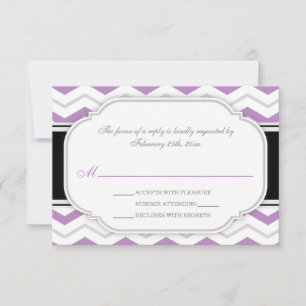 Placas RSVP de Recepção de casamento Chevron Cin