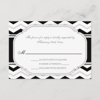 Placas RSVP de Recepção de casamento de cinza e Ch