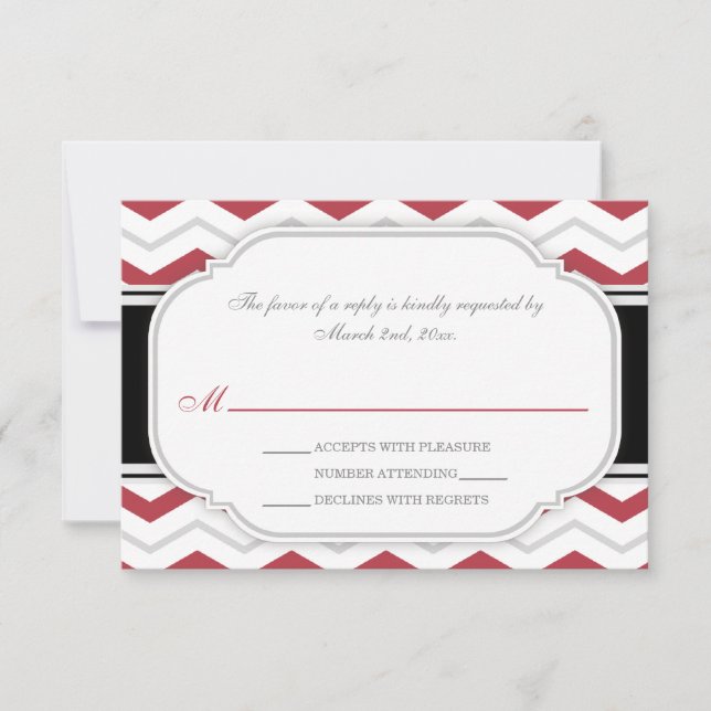 Placas RSVP de Recepção de casamento de cinza e Di (Frente)