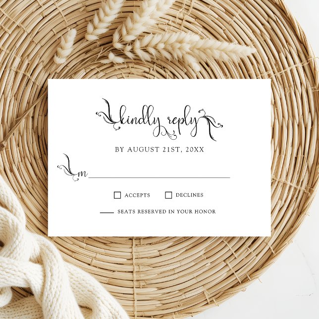 Placas RSVP de Repetição de Casamento de Scipt Ele (Criador carregado)