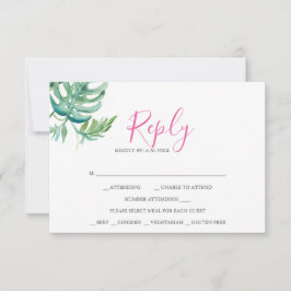 Placas RSVP de Resposta de Aquarela Tropical
