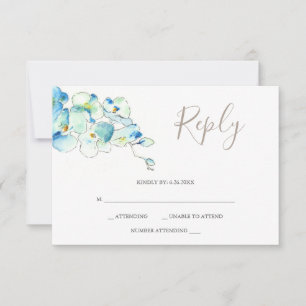 Placas RSVP de Resposta de Flor do Watercolor Orch