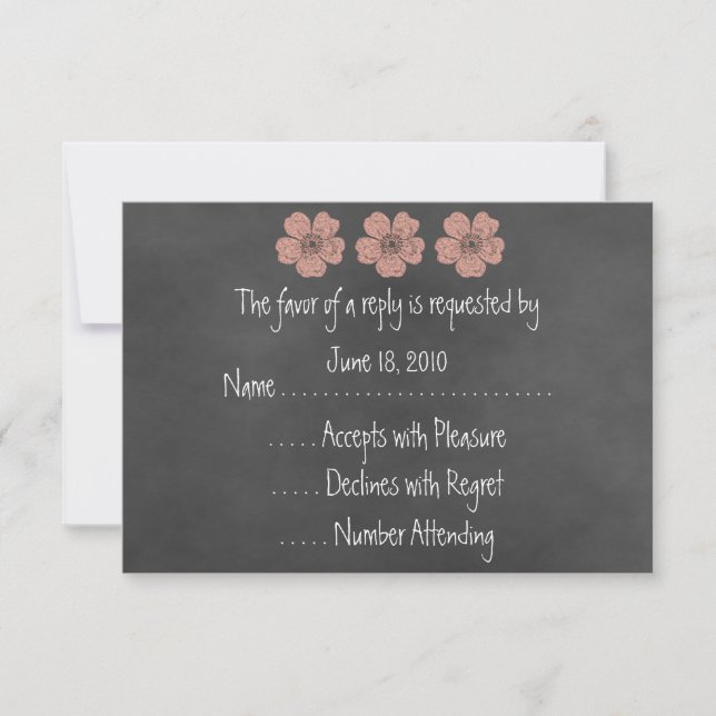 Placas RSVP de Rosas de Pêssego Selvagens (Frente)