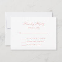 Placas RSVP de Script Rosa e Branco Preto