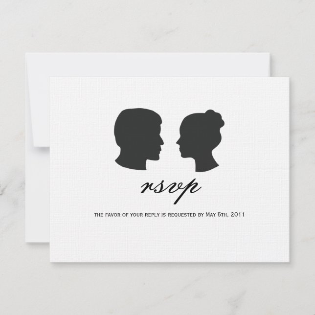 Placas RSVP de silhueta de casal (Frente)