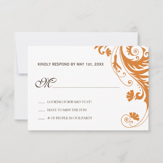 Placas RSVP do casamento outono (Frente)