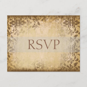 Placas RSVP do casamento tema damasco ou placas de