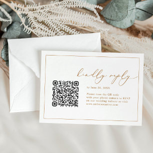 Placas RSVP do código QR de Casamento de Caligrafi