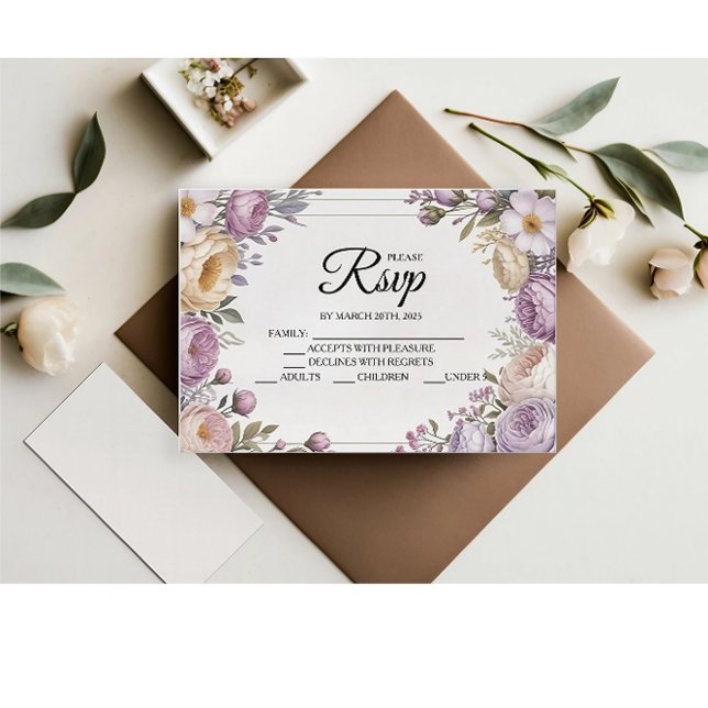 Placas RSVP do Designer Floral Elegante (Criador carregado)