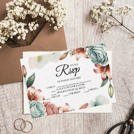 Placas RSVP do Designer Rosa Azul Moderno