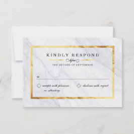 Placas RSVP Douradas e Marble Moderno Elegante