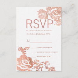 Placas RSVP Florais Douradas do Elegante Moderno R