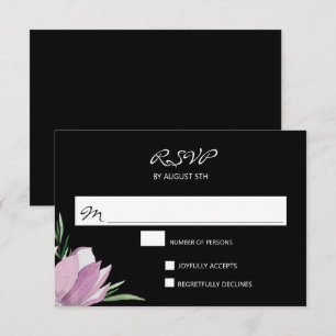 Placas RSVP Floral de Cor Negra Roxa
