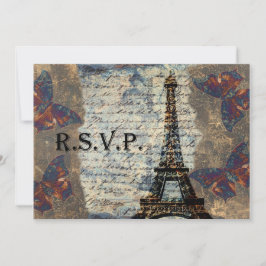 Placas rsvp francesas Vintage