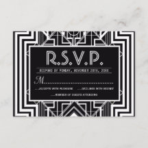 Placas RSVP Geométricas Pretas