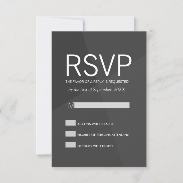Placas RSVP Geométricas Pretas e Cinzas (Frente)
