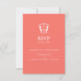 Placas RSVP Laranja Monograma Personalizadas