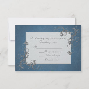 Placas RSVP na moda Azul e Prata