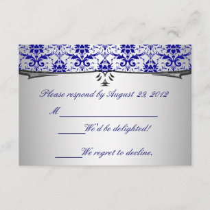 Placas RSVP ornamentado Blue Silver Damask
