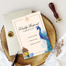 Placas RSVP Peacock árabes ilustradas