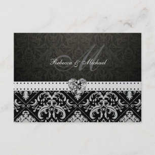 Placas RSVP Premium para Damask de Prata Metálica