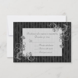 Placas RSVP Pretas, Brancas e Prateadas - Modelo