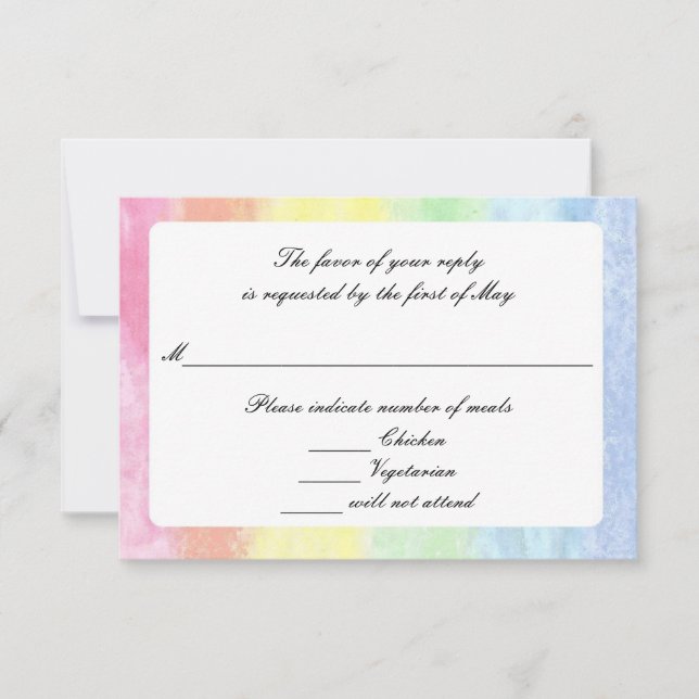 Placas RSVP "Rainbow Watercolor" (Frente)