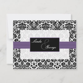 Placas rsvp roxas, pretas e brancas