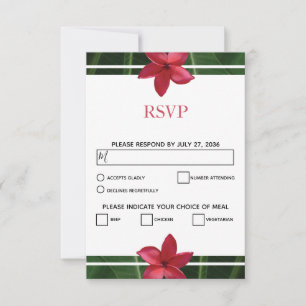Placas RSVP Rustic Red Frangipani Plumeria