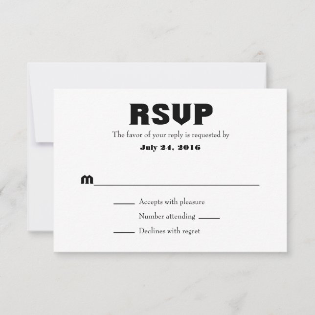 Placas RSVP simples de casamento (Frente)