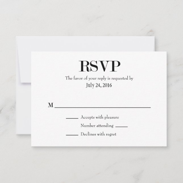 Placas RSVP simples de casamento (Frente)
