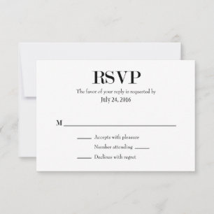 Placas RSVP simples de casamento