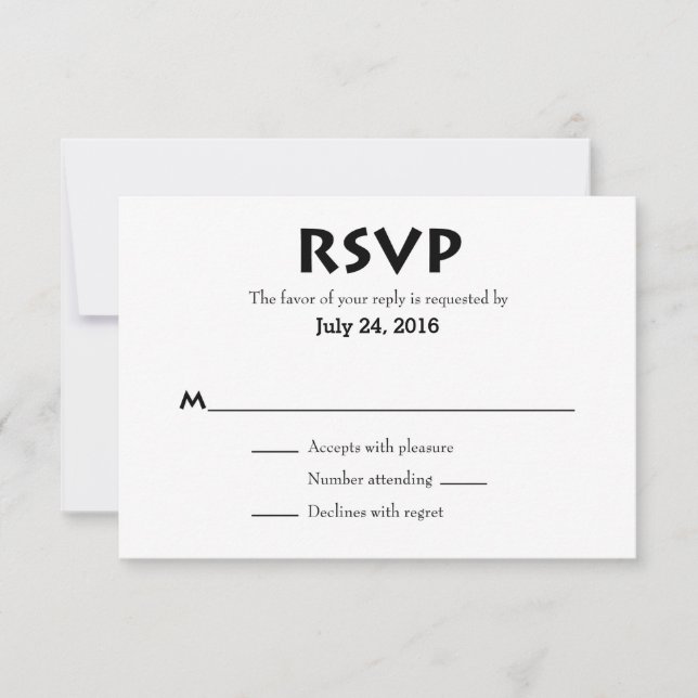 Placas RSVP simples de casamento (Frente)