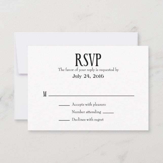 Placas RSVP simples de casamento (Frente)