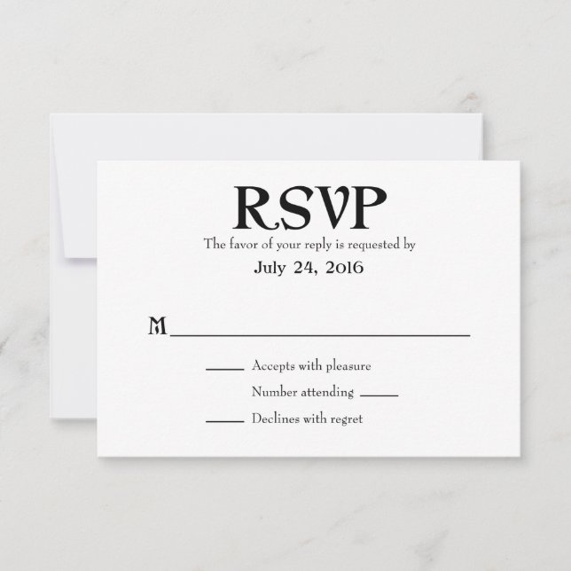 Placas RSVP simples de casamento (Frente)