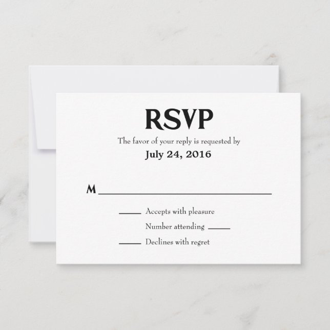 Placas RSVP simples de casamento (Frente)