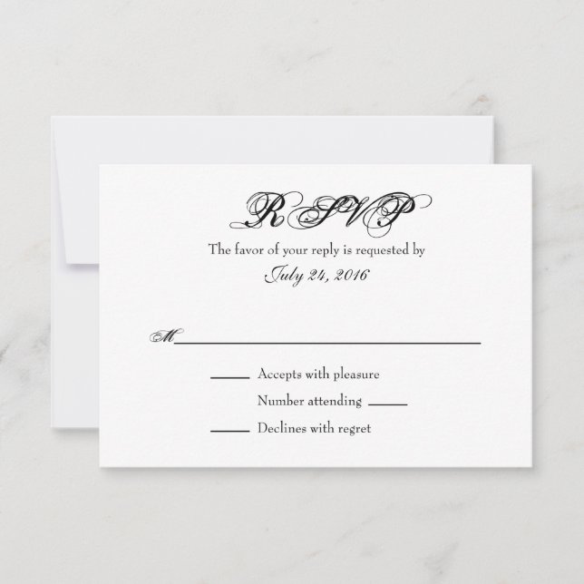 Placas RSVP simples de casamento (Frente)