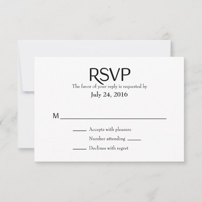 Placas RSVP simples de casamento (Frente)