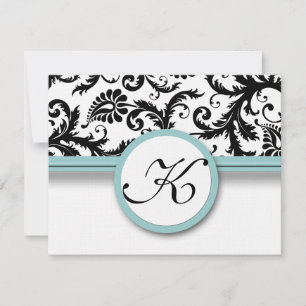 Placas RSVP — Trim Aqua preto e branco
