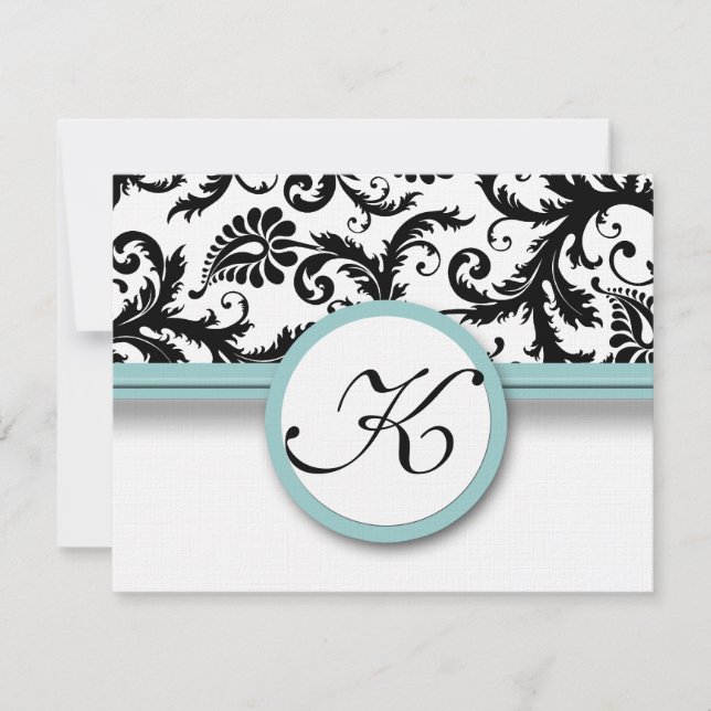 Placas RSVP — Trim Aqua preto e branco (Frente)