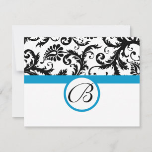 Placas RSVP — Trim Aqua preto e branco