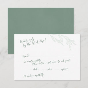 Placas RSVP Verde Botânica Manuscritas