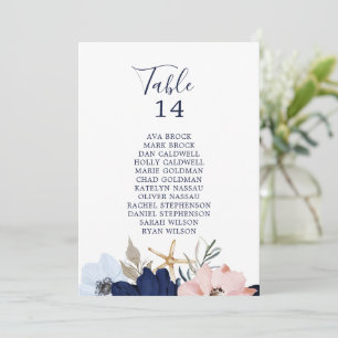 Placas Sentadas com Número de Tabela Floral Moder