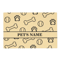 Placemat do padrão da esfera do cão e do Tênis