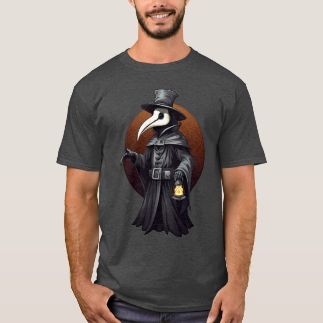 Plague Doctor Lantern T-Shirt – Dark Gothic (Frente)